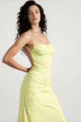 Fairy Floral Backless Slip Maxi Dress