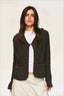 Single Button Fitted Wool Cardigan Knit Top