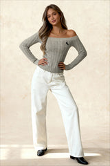 Slim Fit Off Shoulder Sweater