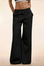 High Waist Double Button Draped Wide Leg Pants