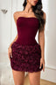 3D Floral Textured Strapless Birthday Dress