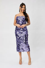 Strapless Backless Sequin Split Party Sequin Dress