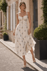 Printed Spaghetti Strap Floral Dress