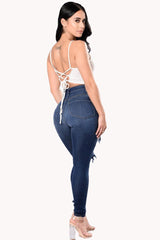 Distressed Skinny Slim Fit Casual Jeans