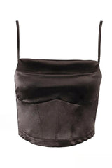 Cropped Sequin Graceful Halter Corset Top