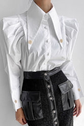 Unique Victorian Point Collar Blouse