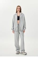 Grey Fleece Zip Up Hoodie