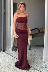 Lace Spaghetti Strap Maxi Dress