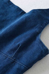 Strappy Zip Back Denim Dress