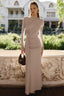 Long Sleeve Asymmetric Hem Bodycon Wrap Dress