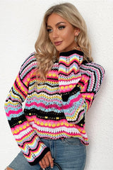 Casual Colorblock Knit Sweater