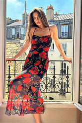 Backless Bodycon Maxi Floral Dress