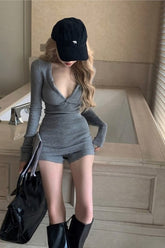 Slinky Knit Sweater Shorts Knit Set