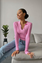 Slim Fit Polo Knit Sweater