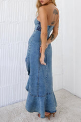 Strapless Bodycon Denim Dress