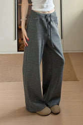 Thin Stripe High Waist Loose Straight Slouchy Pants