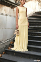 Sofia Pleated Maxi Dress