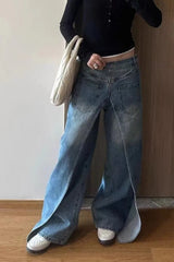 Reversible Deconstructed Wide Leg Jeans