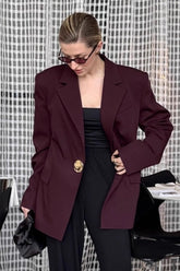 Burgundy Elevated Relaxed Blazer