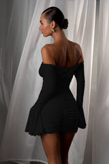Long Sleeve Strapless Bodycon Mini Dress