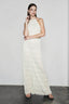 Open Back Ruched Stripe Tie Ruffle Maxi Vacation Dress