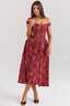 Chic Off Shoulder Backless Slim Waist Printed Cocktail Dress