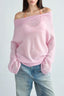 Sheer One Shoulder Wool Knit Top