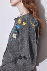 Vintage Floral Embroidery Sweater