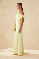 Solid Asymmetric Neckline Formal Dress