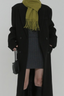 Thick Black Wool Blend Regular Shoulder Loose Overcoat