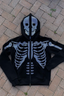 Y2K Gothic Rhinestone Skull Zip Unisex Hoodie