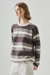 Loose Fit Round Neck Striped Sweater