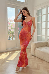 Print Low-Cut Slip Birthday Dress