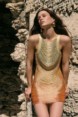 Ombre Bandage Mini Graduation Party Dress