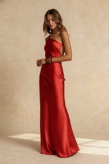 Bodycon Asymmetrical Neck Silk Dress