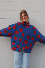 Printed Faux Shearling Coat