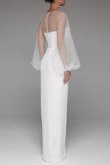 Retro Strapless Pearl Bodycon Wedding Dress