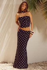 Printed Ruched Tube Top Two Pieces Set