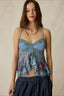 Lace Panel Open Back Cami Top