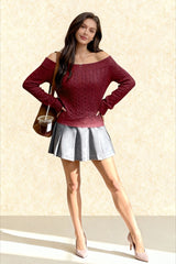 Edgy Long-Sleeve Knit Sweater