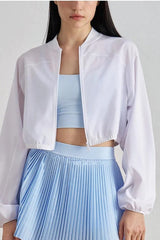 Cropped Zip-Up Athletic Jacket