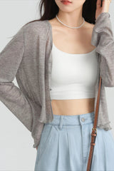 Tencel V-Neck Cropped Cardigan