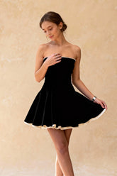 Velvet Bustier A-line Cocktail Dress