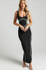 Sexy Tank Colorblock Pencil Bodycon Dress