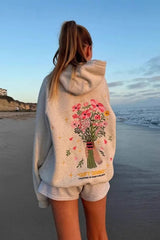 Loose Embroidered Pullover Hoodie