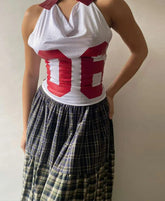 Bandage Backless Mesh Patchwork Crop Top Cami Top