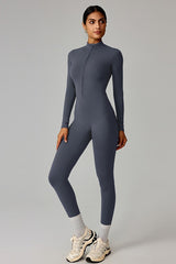 Slim Fleece Lined Thermal Running Outdoor Jumpsuit