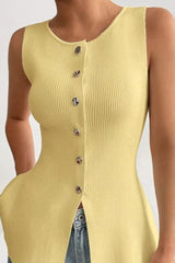 Casual Sleeveless Knit Sweater