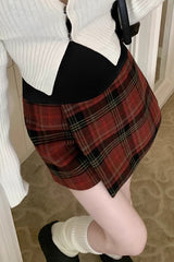 Red Plaid A-Line Christmas Skirt