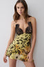 Sexy Printed Cami Waist Cinched Mini Dress